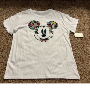 Disney Mickey Mouse Floral embroidered juniors size large